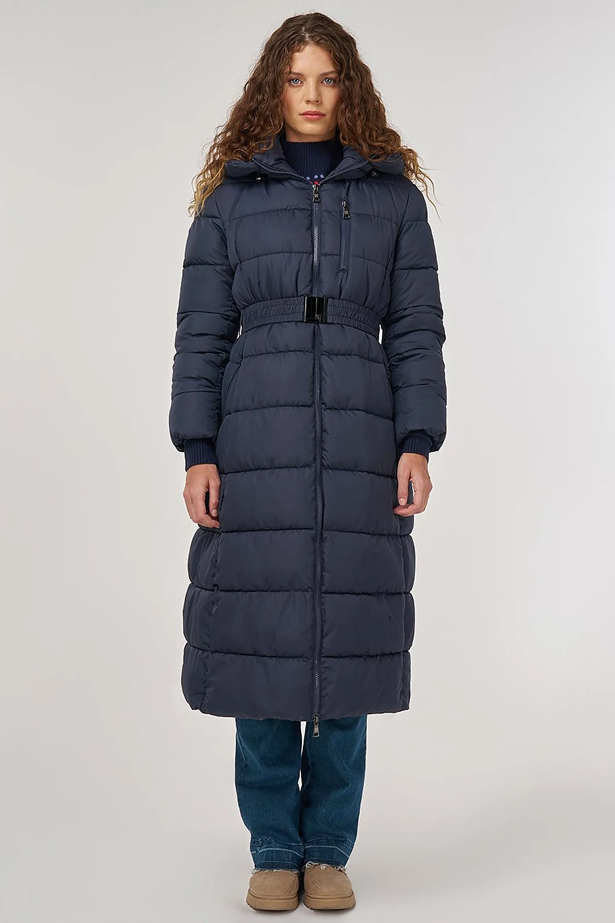 Zipper-Detail Anorak Jacket Navy 