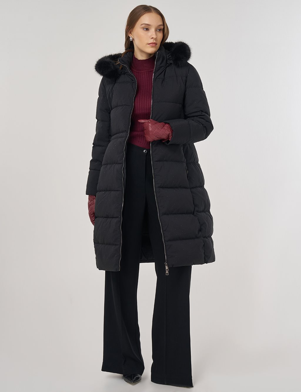 Hotfix Baskılı Anorak Mont Siyah