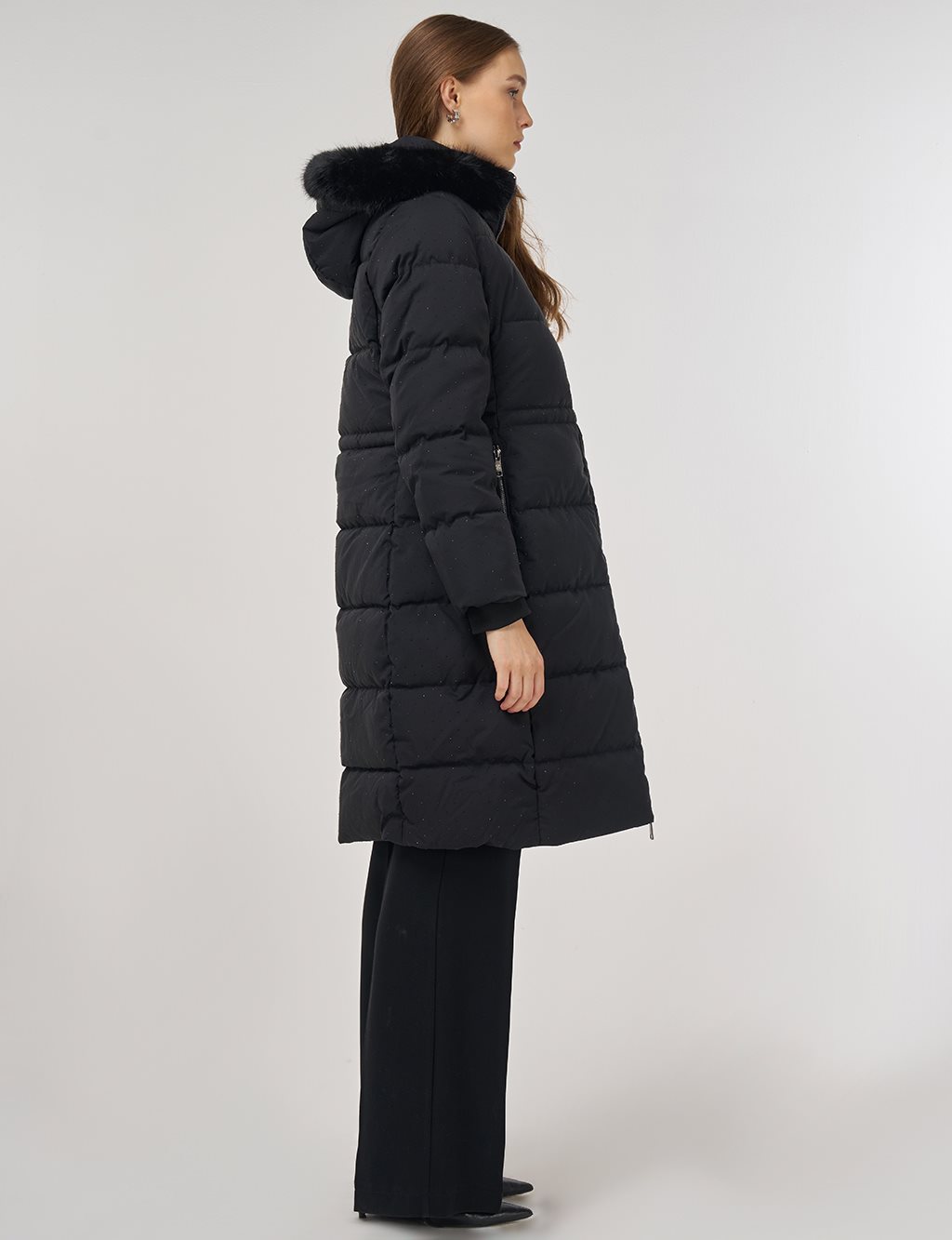 Hotfix Baskılı Anorak Mont Siyah