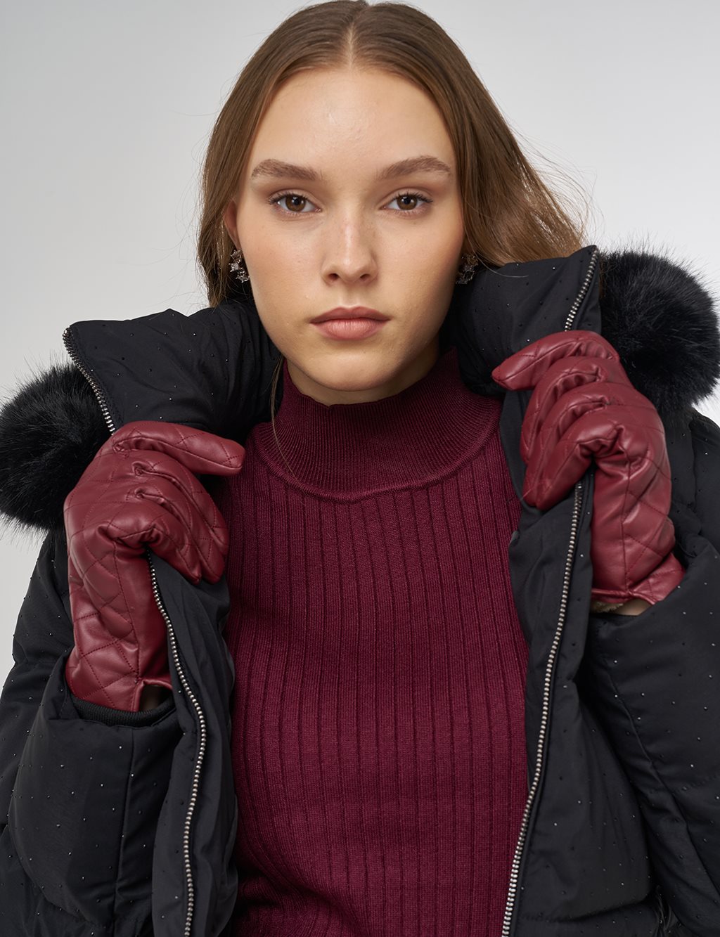 Hotfix Baskılı Anorak Mont Siyah