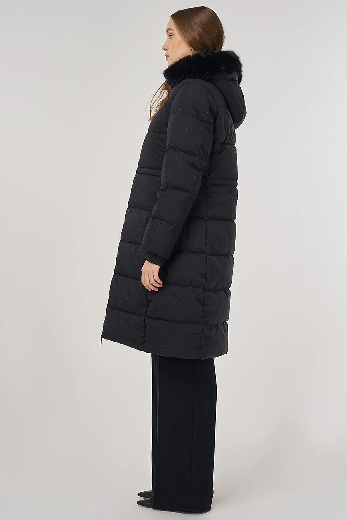 Hotfix Printed Anorak Coat in Black