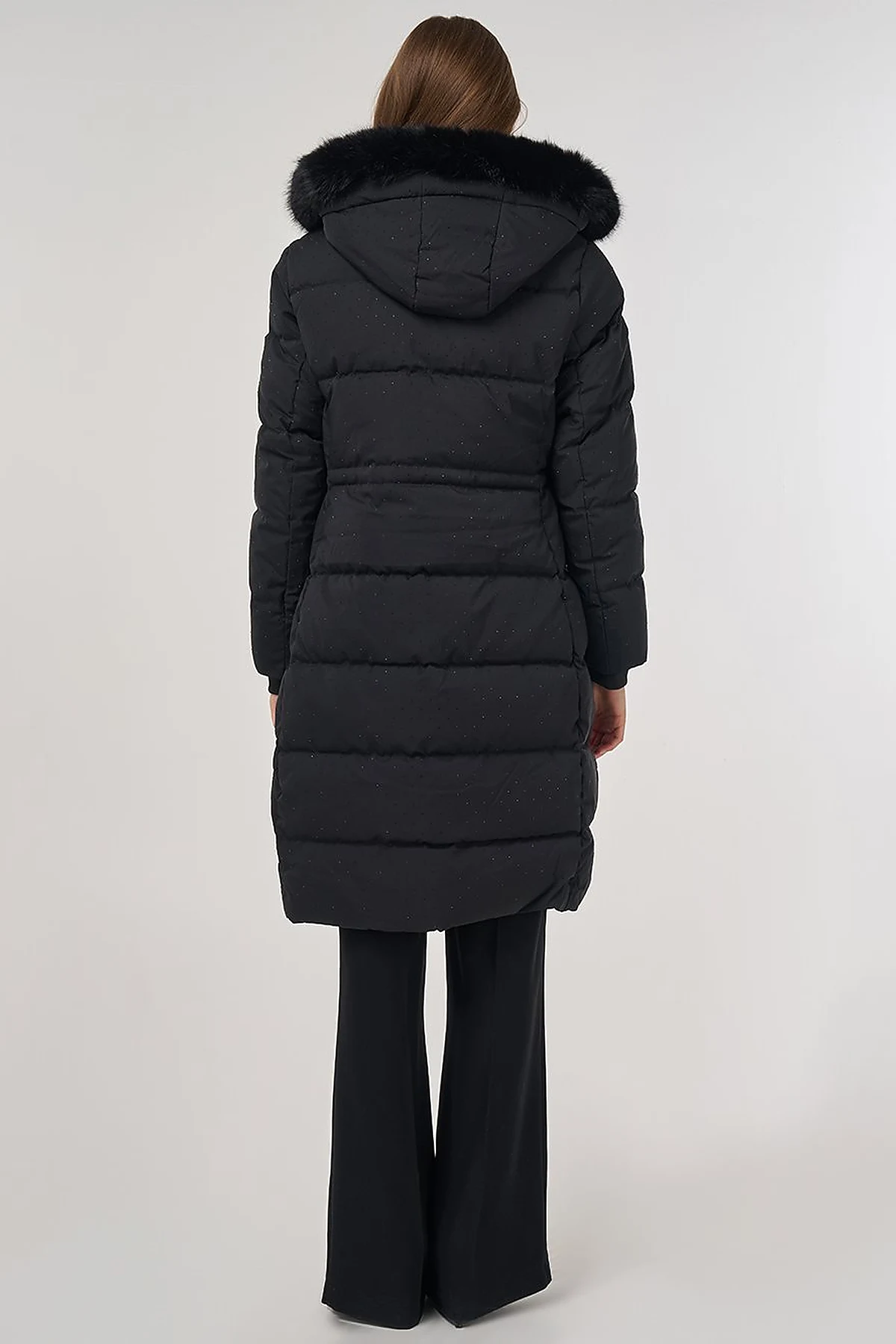 Hotfix Printed Anorak Coat in Black