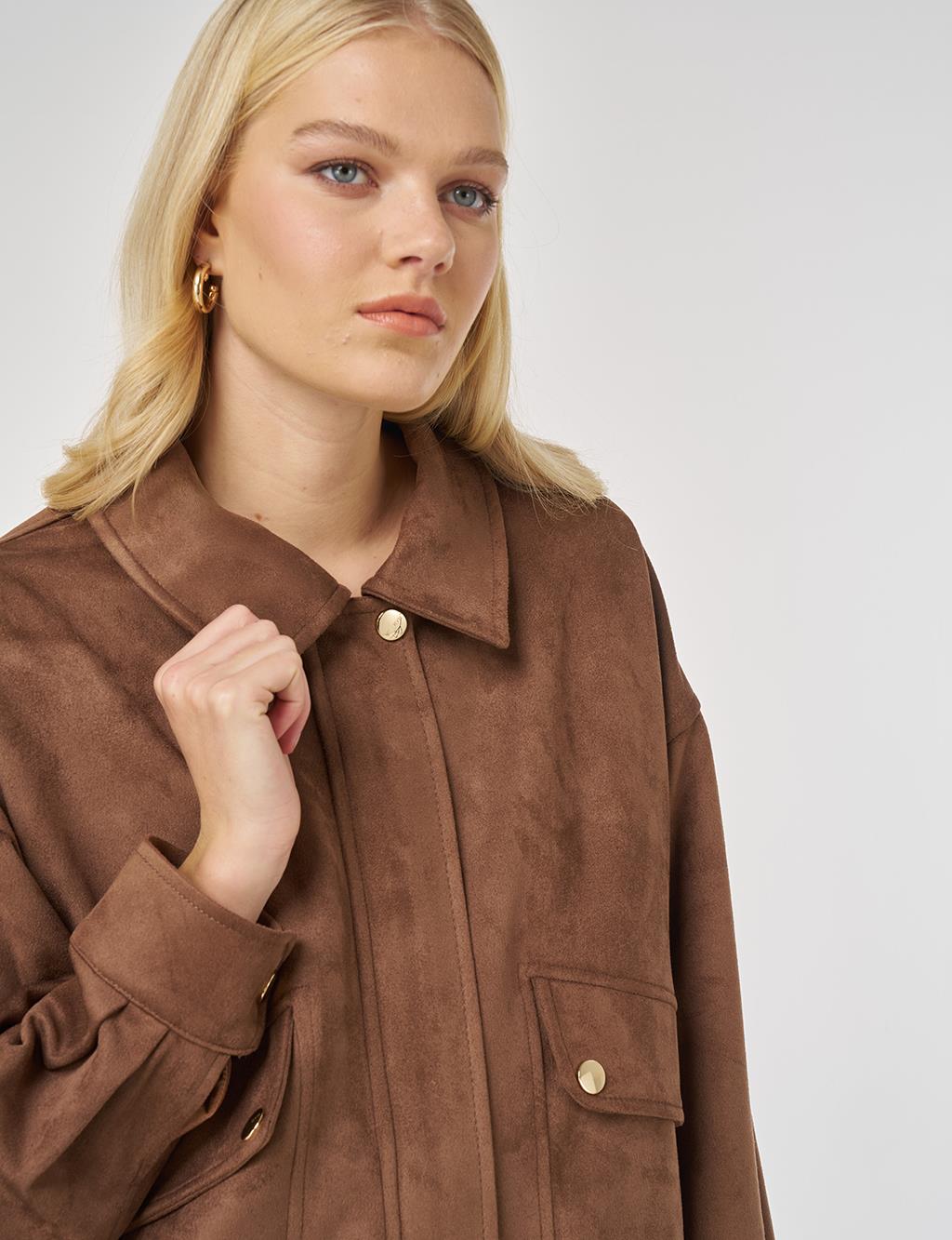 Etekli Süet Takım Mocha 