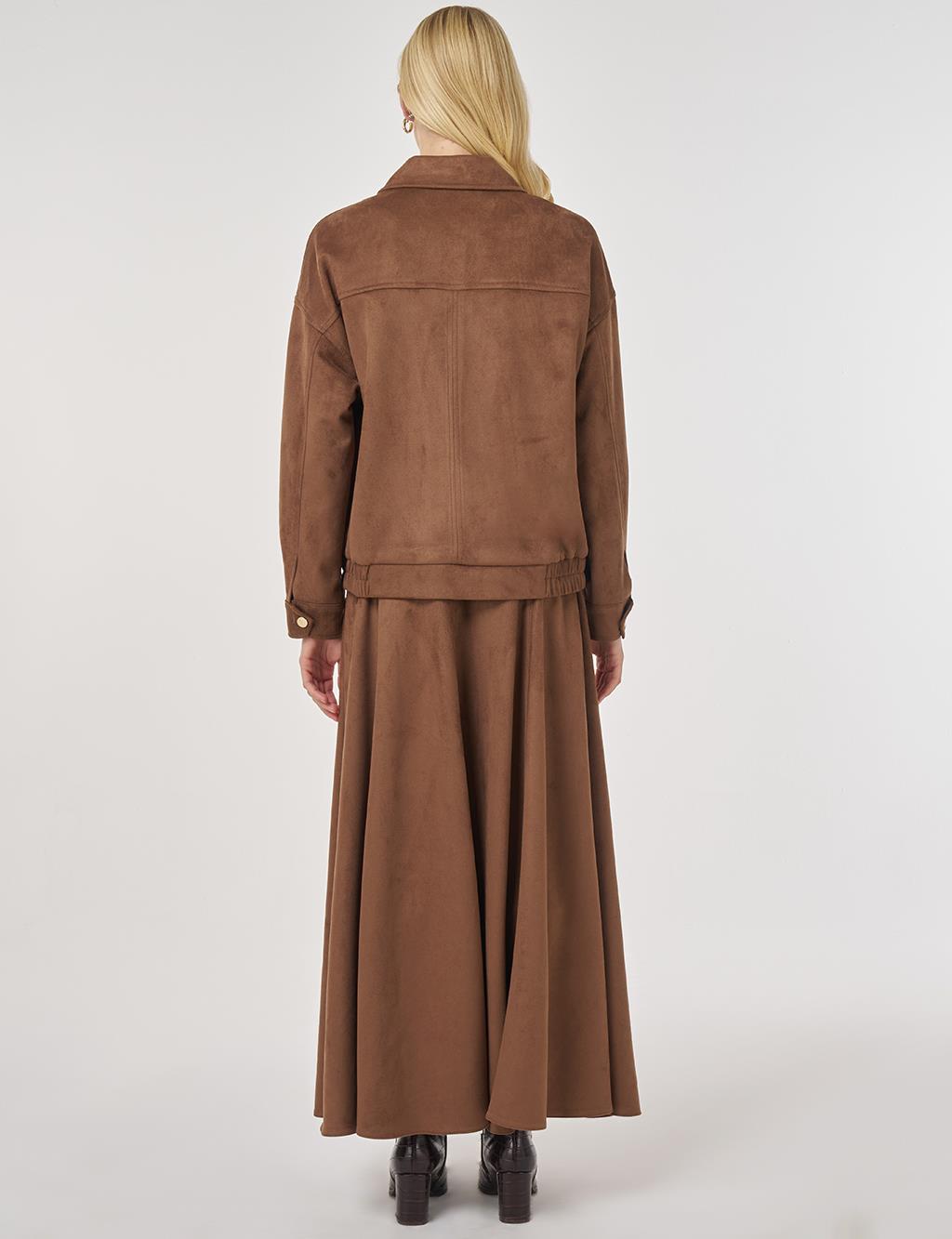 Etekli Süet Takım Mocha 