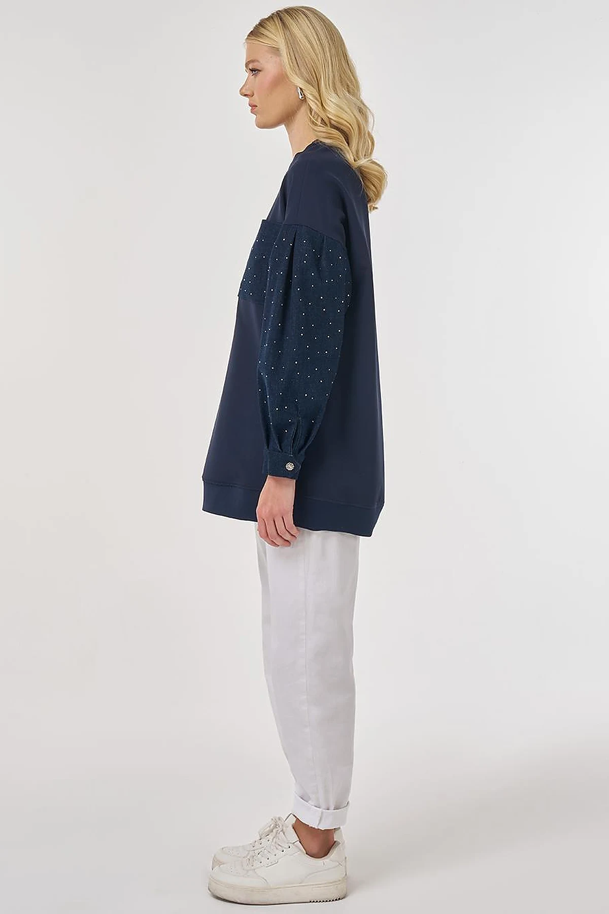 Hotfix Printed Sweatshirt in Dark Navy