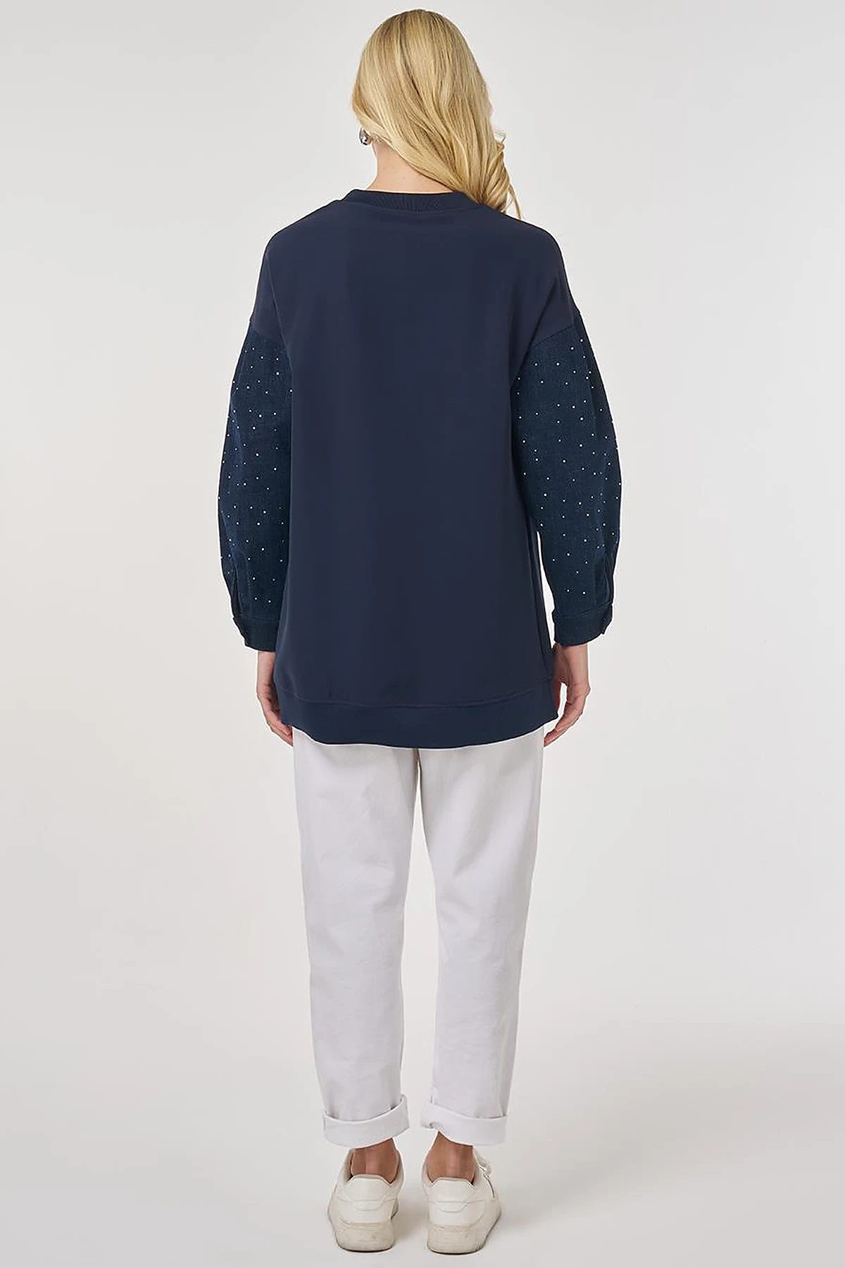 Hotfix Printed Sweatshirt in Dark Navy