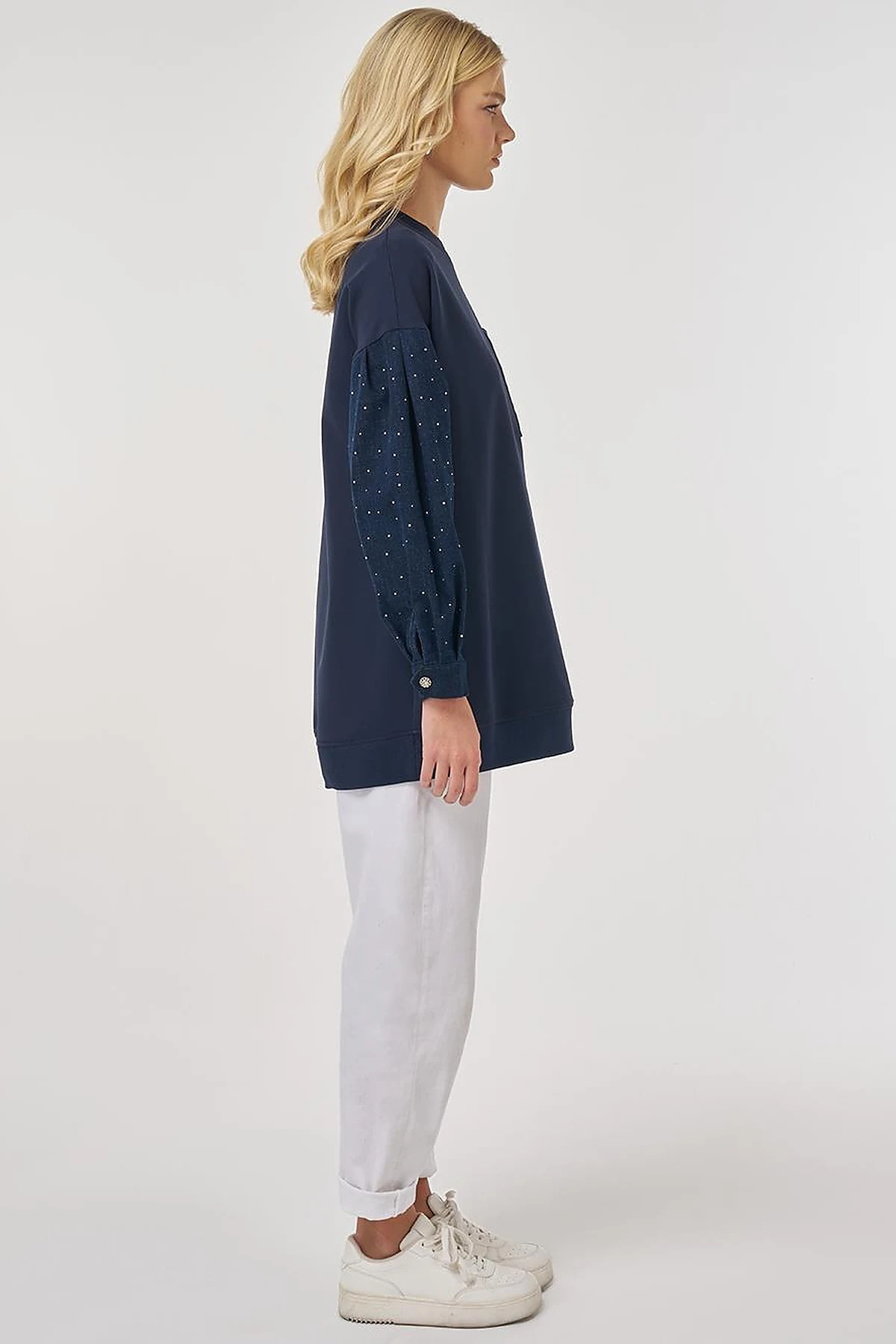 Hotfix Printed Sweatshirt in Dark Navy