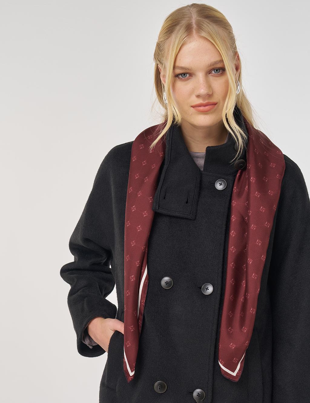 Dik Yaka Kısa Kaşe Kaban Siyah 