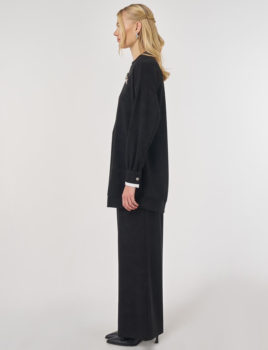 Yıkamalı Rahat Kesim İkili Takım Siyah 