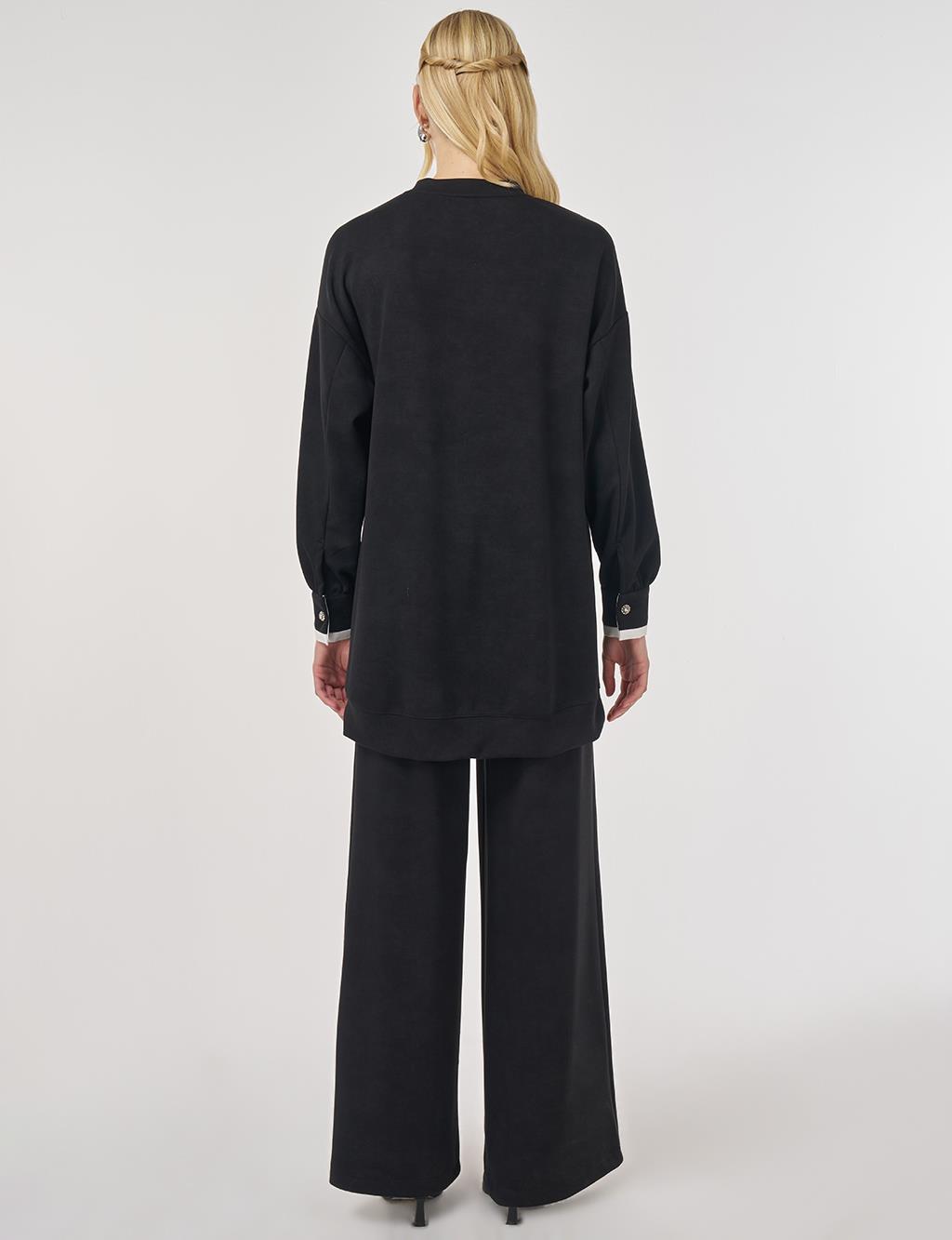 Yıkamalı Rahat Kesim İkili Takım Siyah 