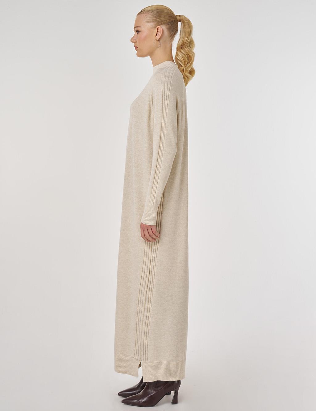 Raglan Sleeve Knit Dress in Cream