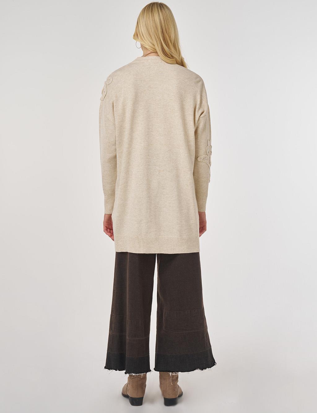 Sequin Detailed Knit Cardigan in Cream