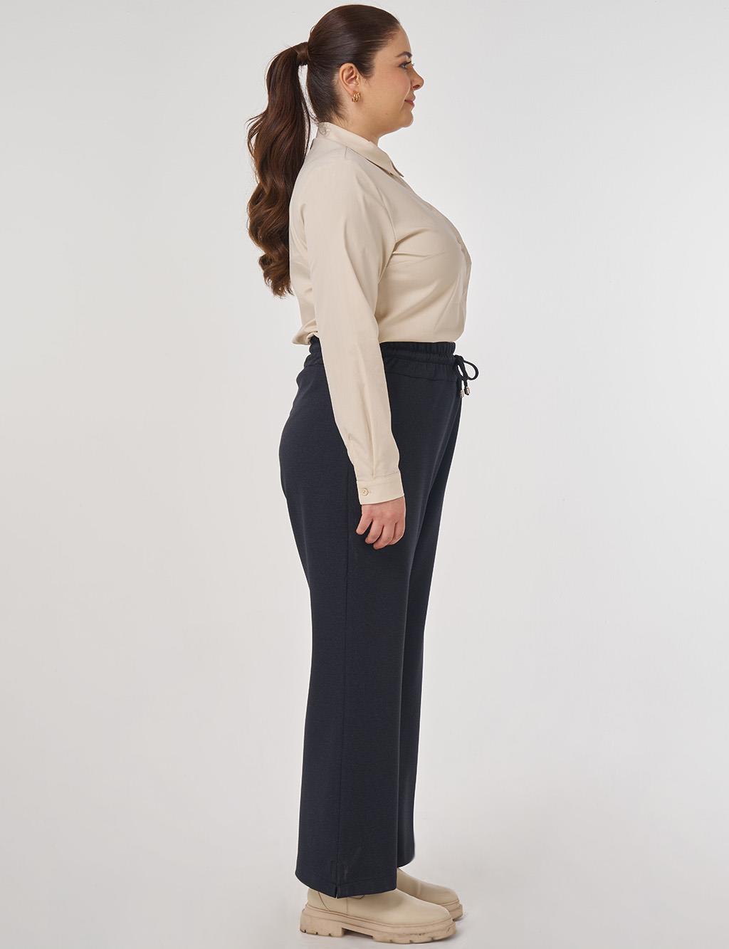 Rahat Kesim Rayon Pantolon Füme