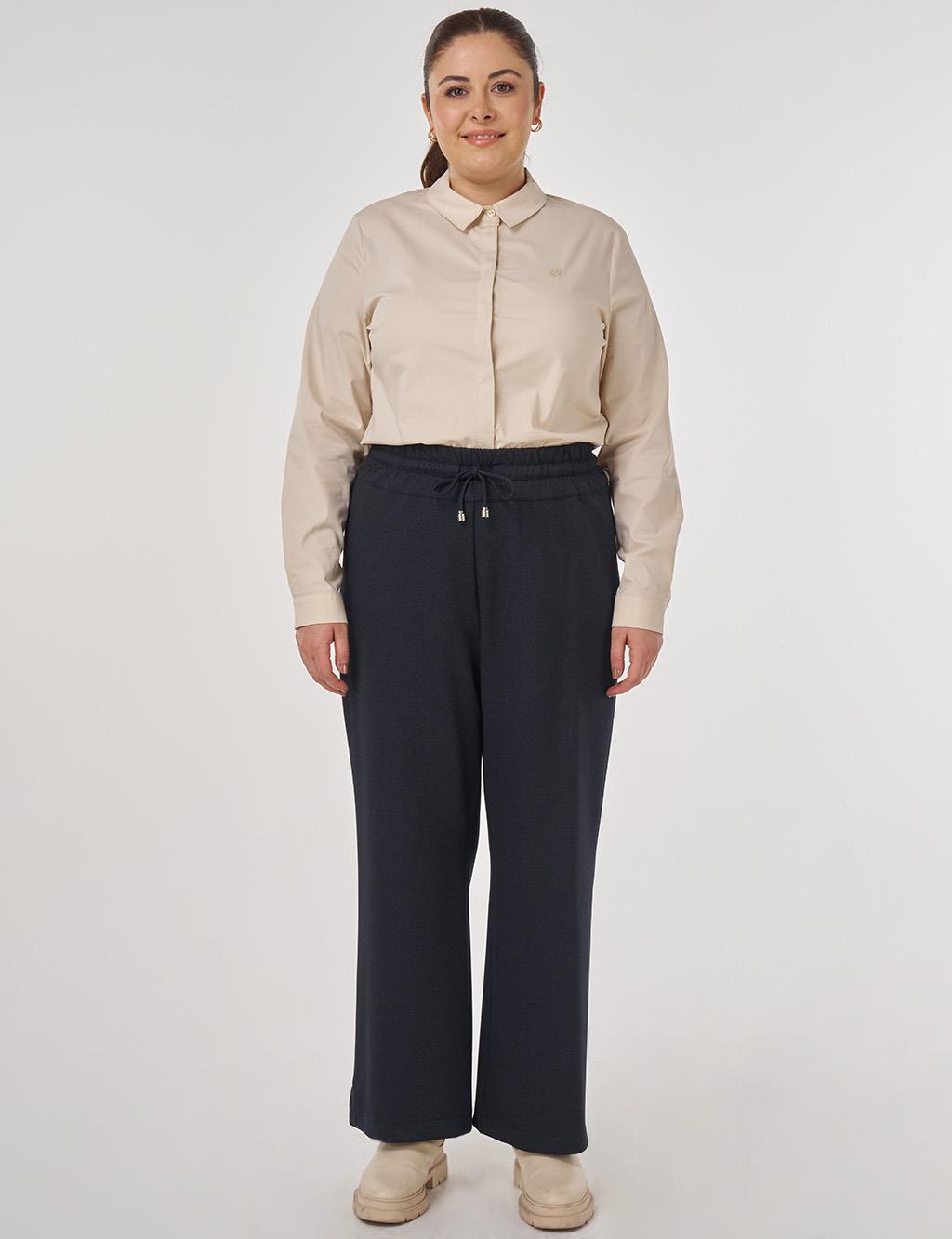 Rahat Kesim Rayon Pantolon Füme