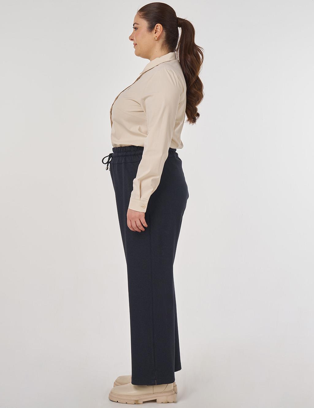 Rahat Kesim Rayon Pantolon Füme