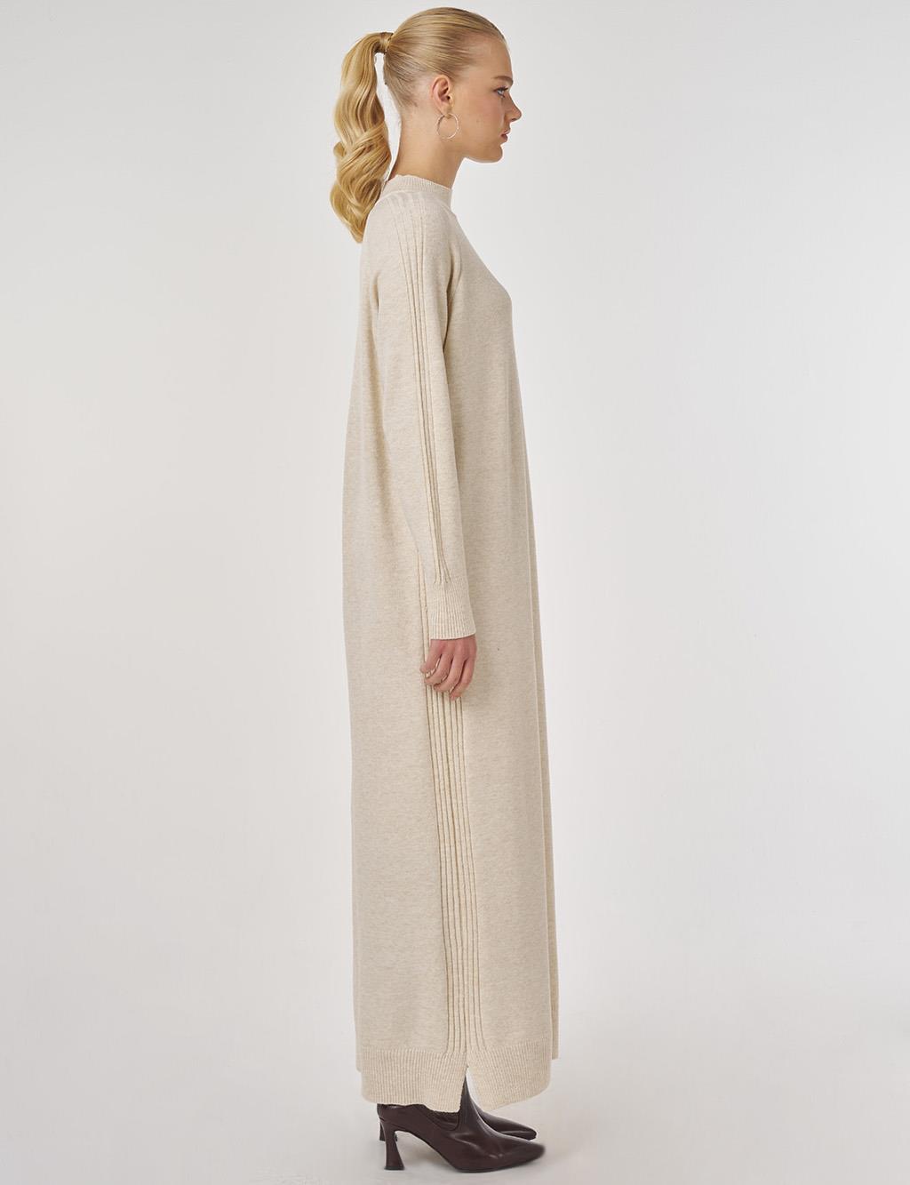 Raglan Sleeve Knit Dress in Cream