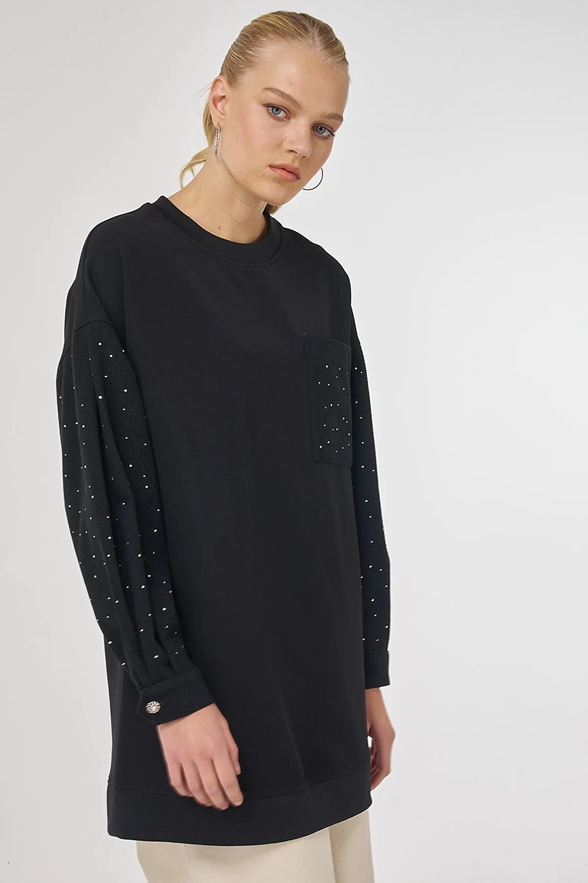 Hotfix Printed Sweatshirt in Black