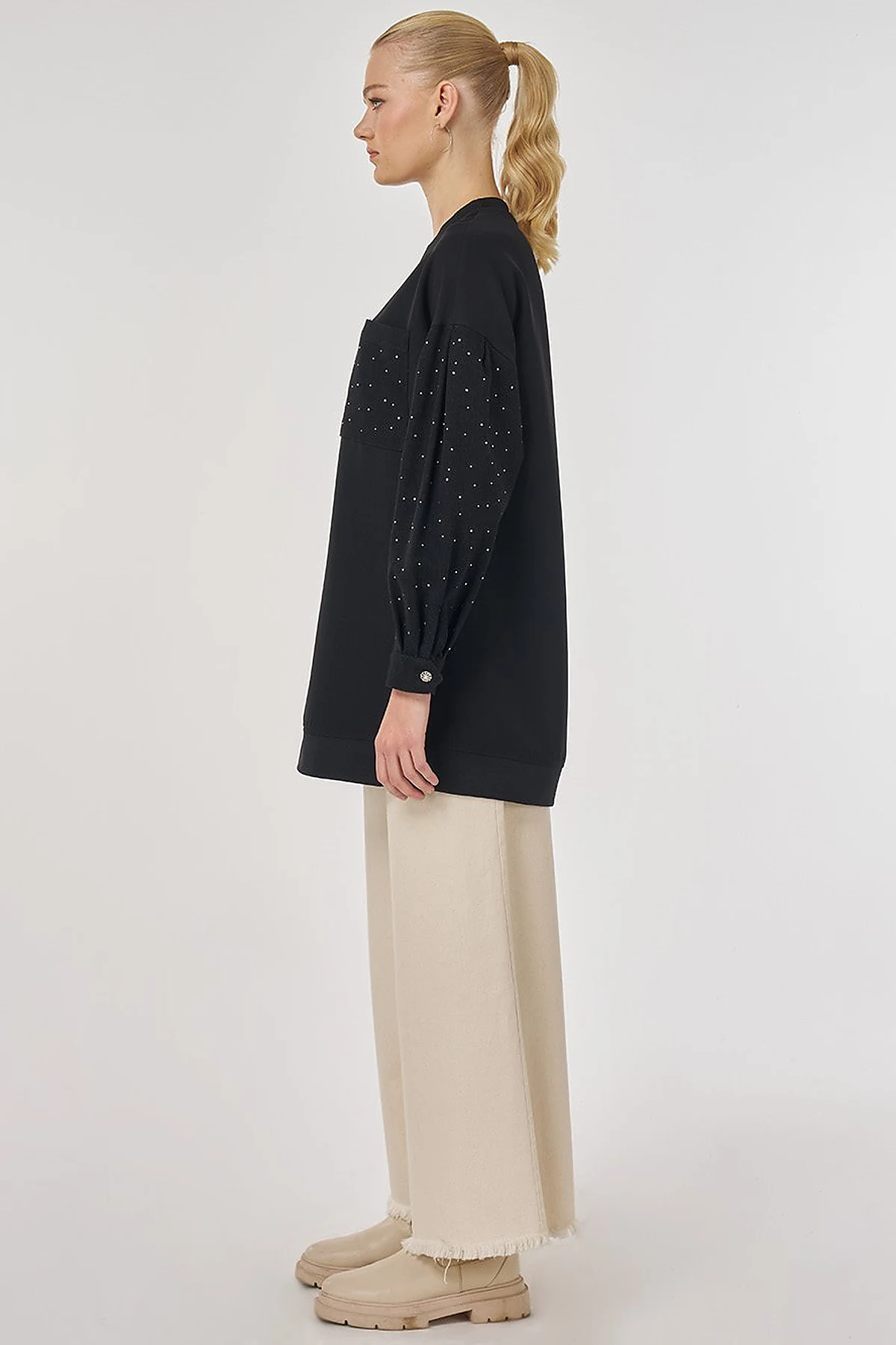 Hotfix Printed Sweatshirt in Black