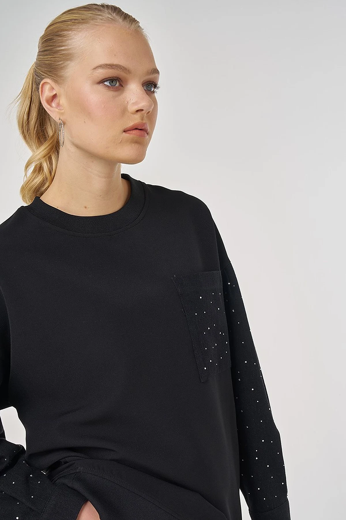 Hotfix Printed Sweatshirt in Black