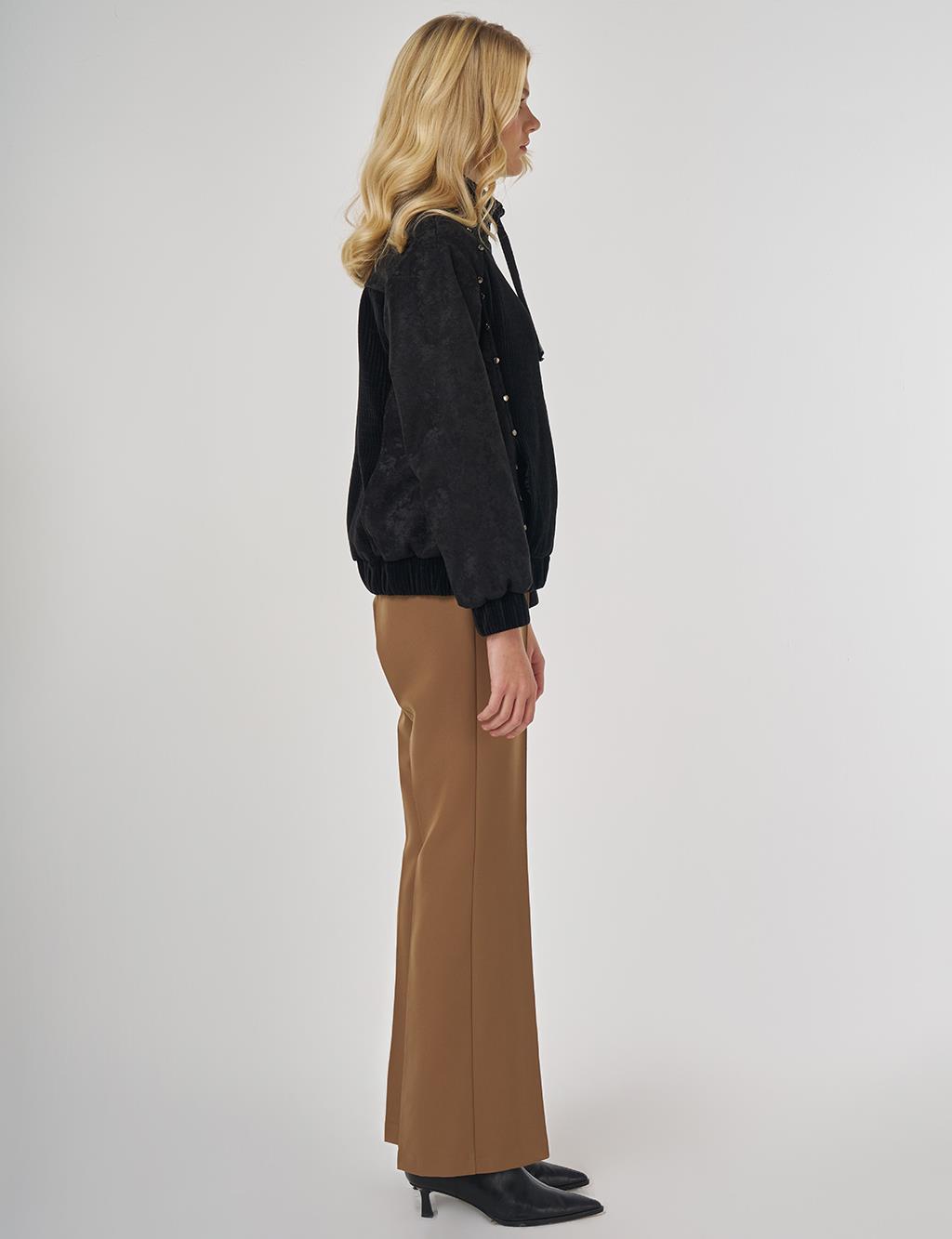 Troque Printed Velvet Jacket in Black