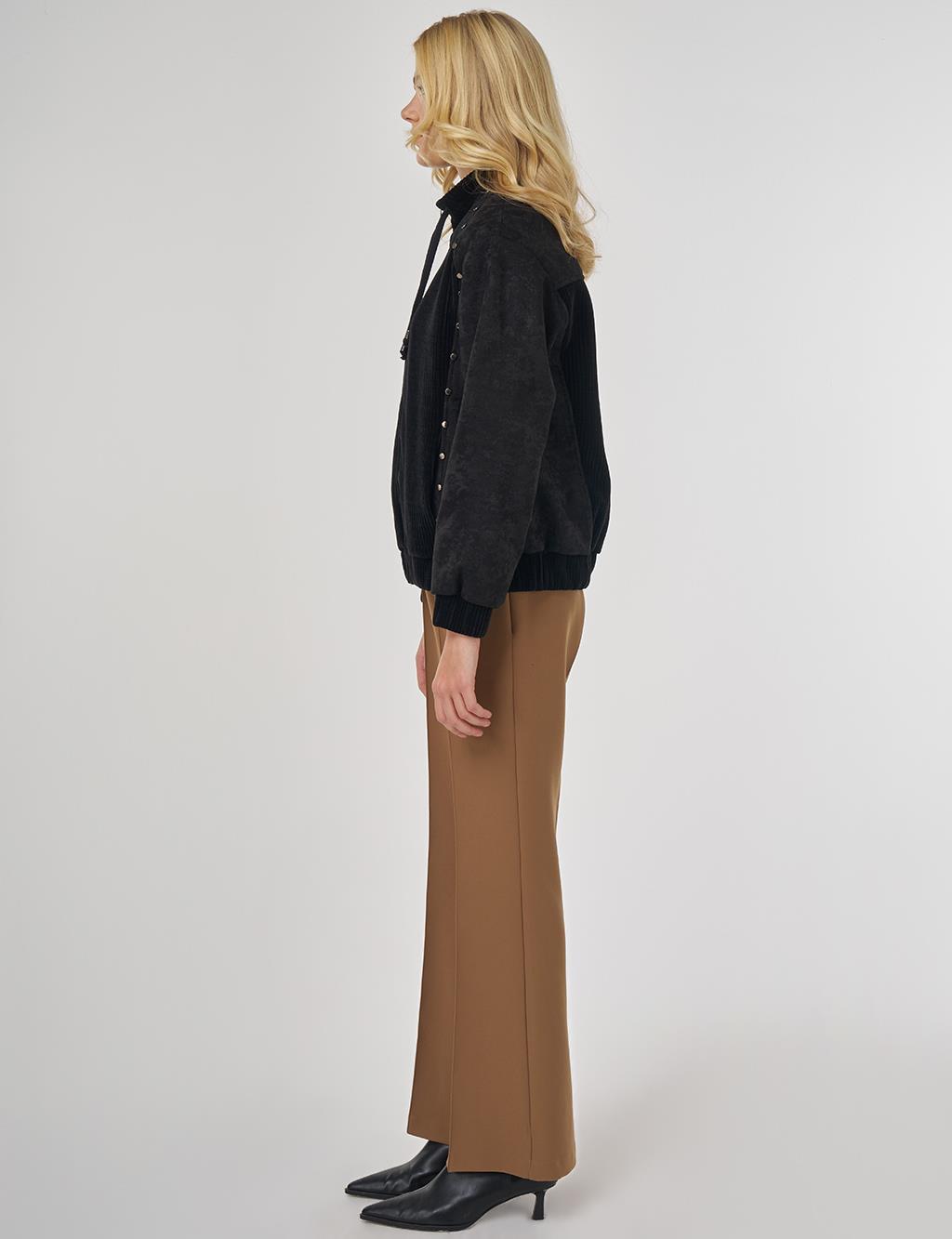 Troque Printed Velvet Jacket in Black