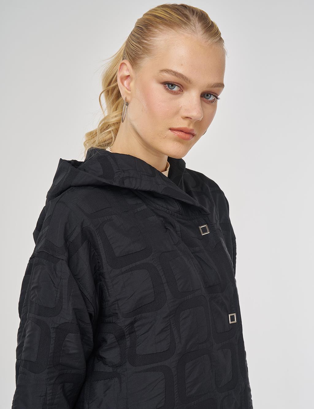 Desenli Giy Çık Siyah 