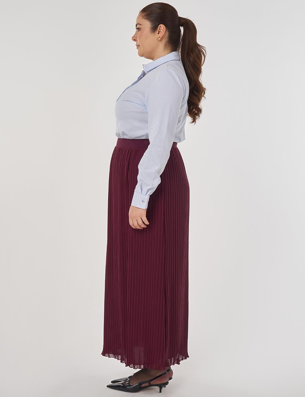 Pleated Chiffon Skirt Violet
