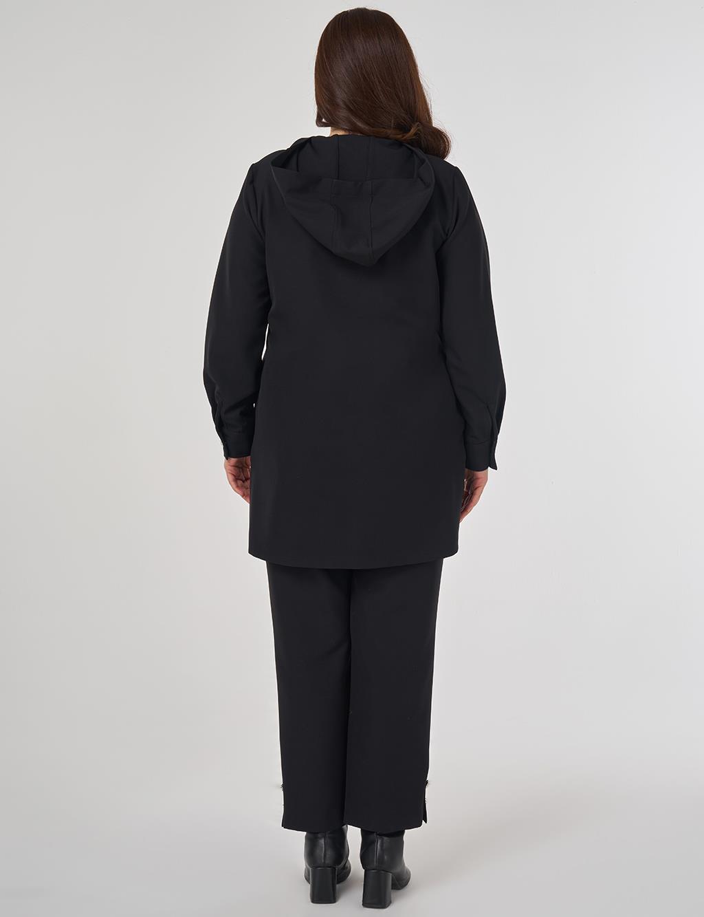 Kapak Cepli Rahat Kesim İkili Takım Siyah 