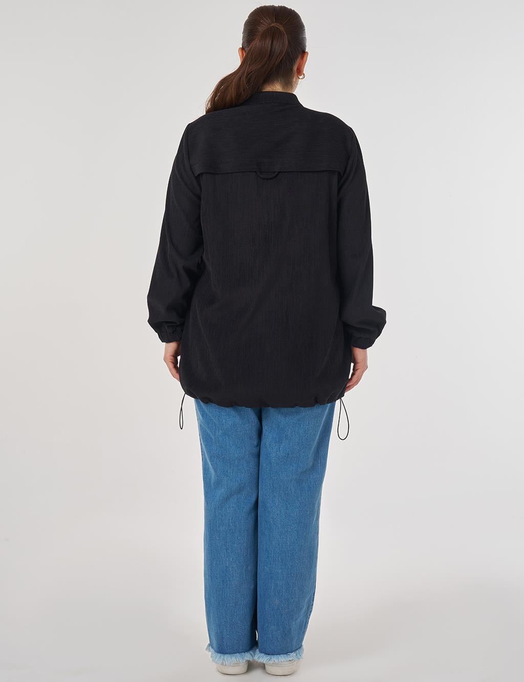 Flap Pocket Sweatshirt in Black