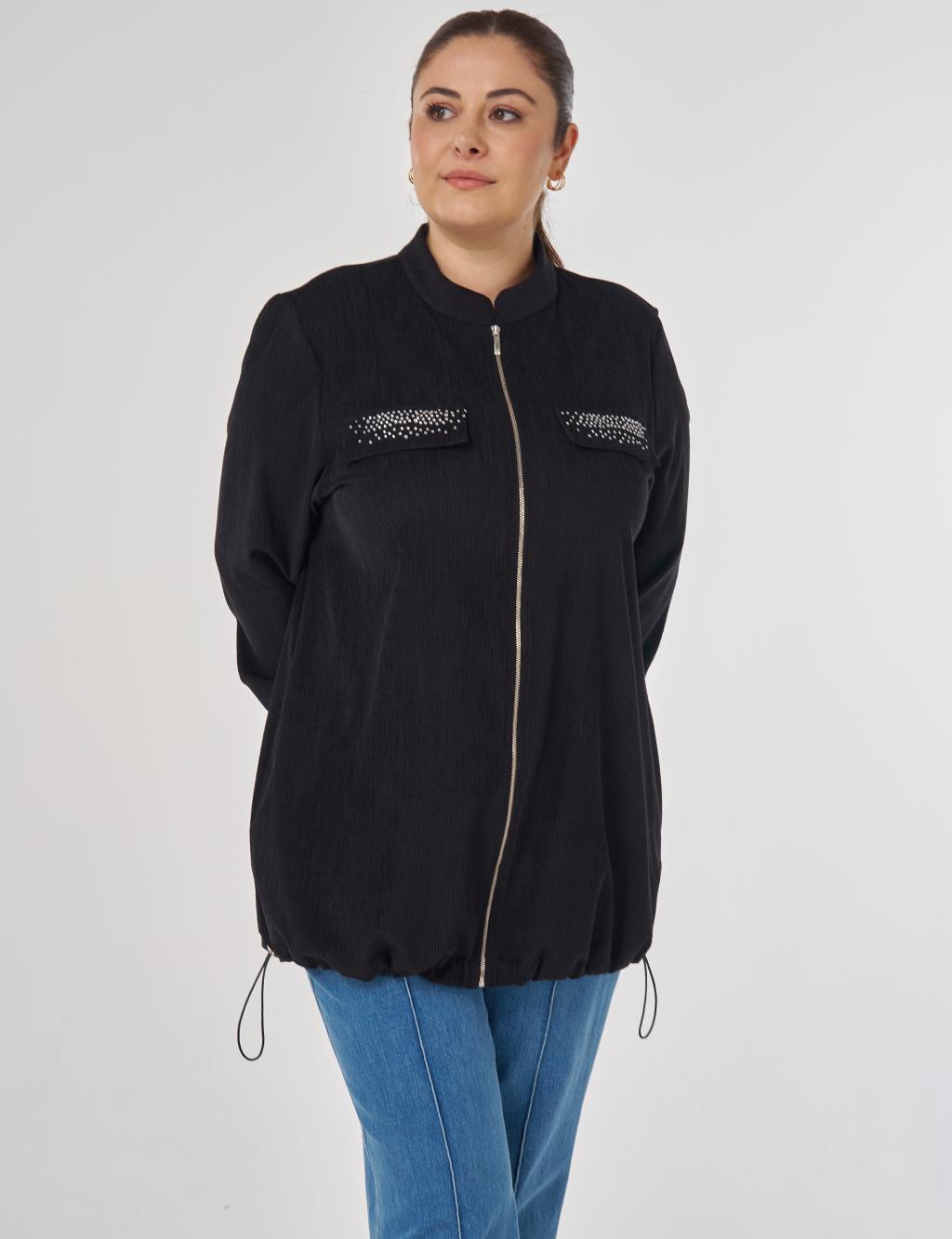 Flap Pocket Sweatshirt in Black