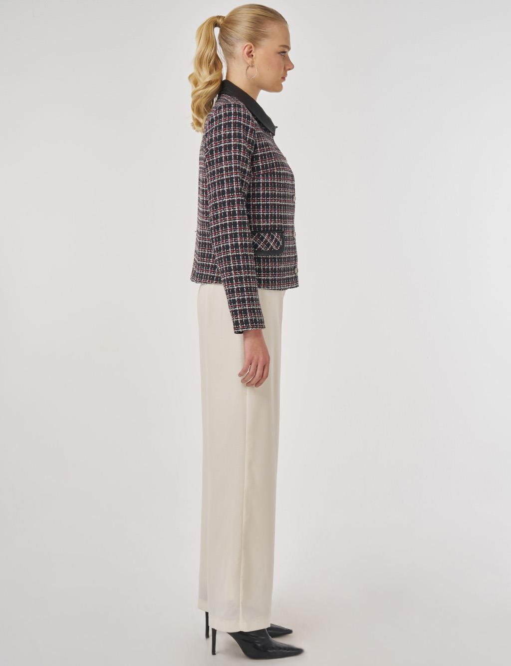 Flap-Pocket Tweed Jacket Black