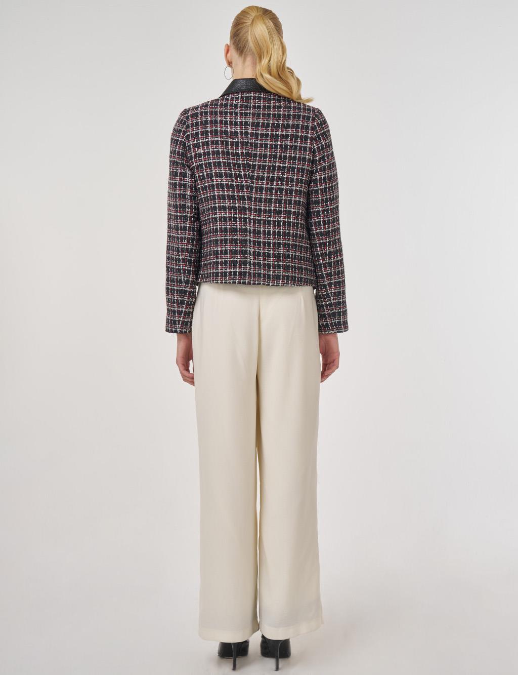 Flap-Pocket Tweed Jacket Black