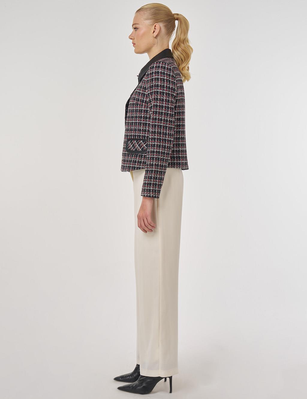 Flap-Pocket Tweed Jacket Black