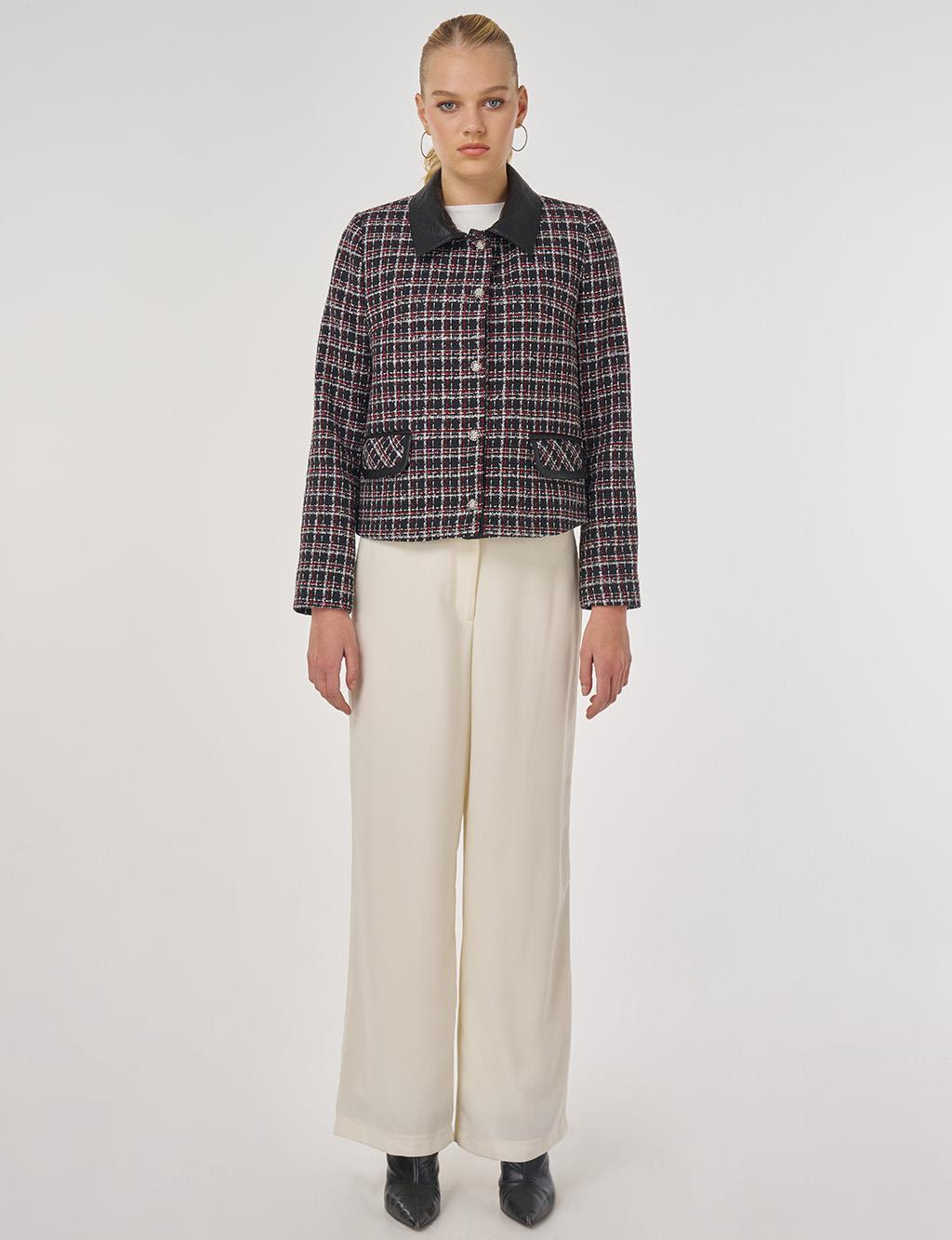 Flap-Pocket Tweed Jacket Black