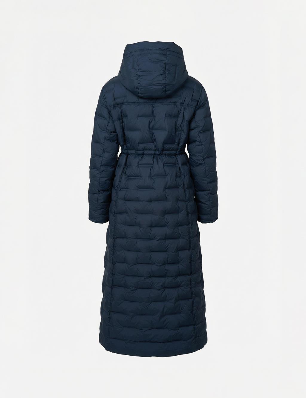 Stand Collar Anorak Coat Navy Blue