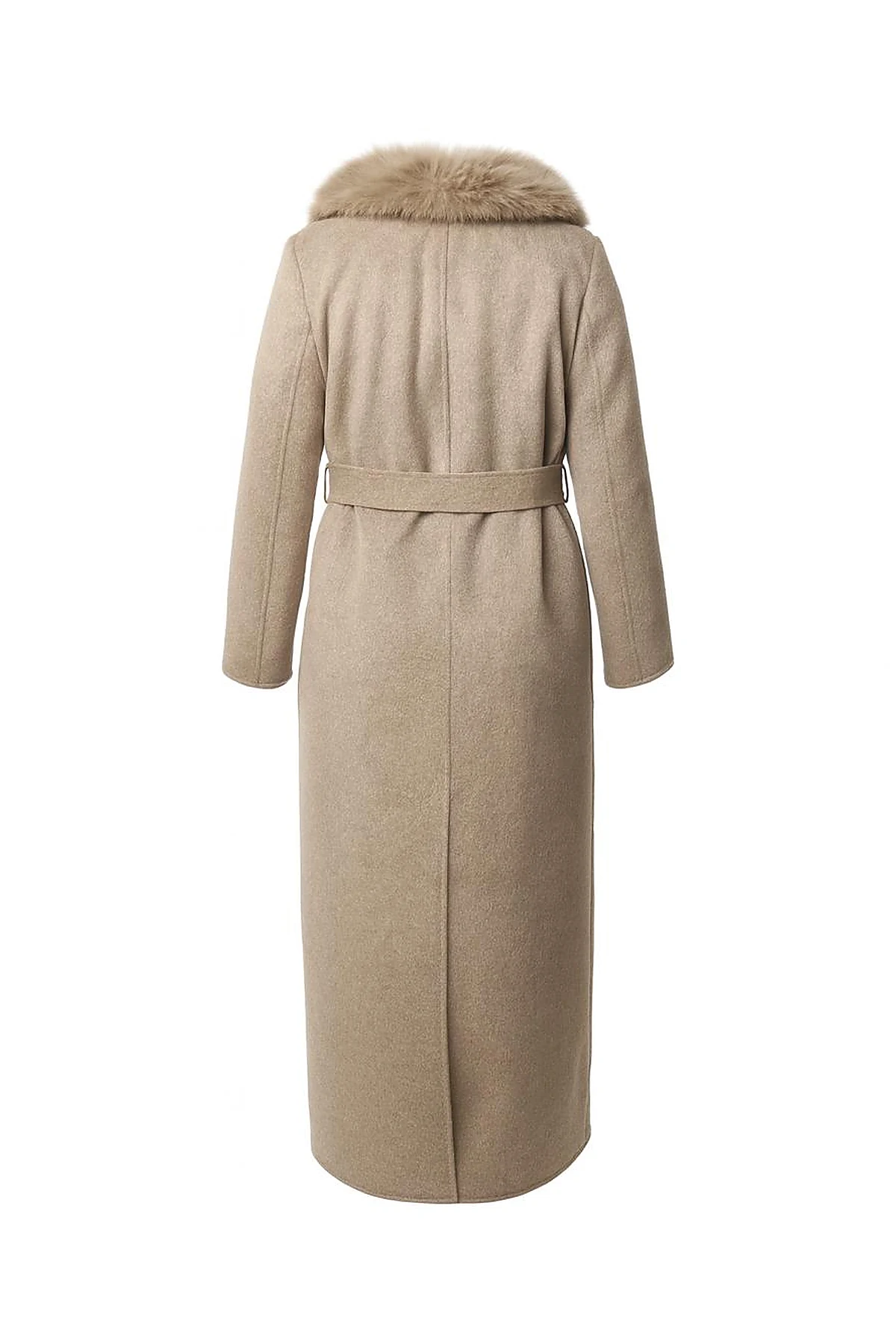 Fur Collar Wool Coat – Dark Mink