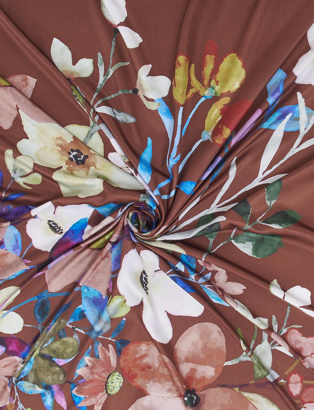 Watercolor Effect Scarf –Brown