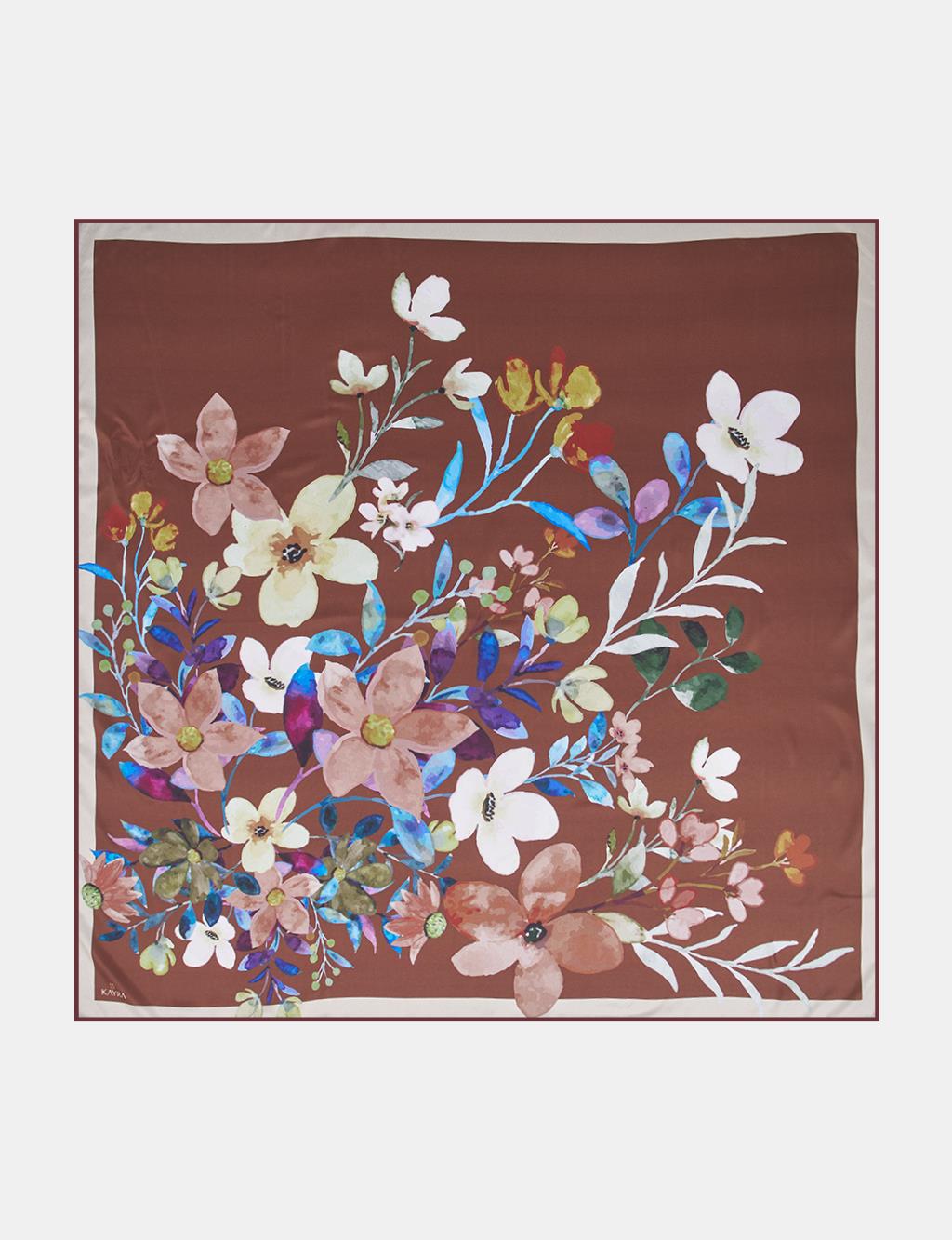 Watercolor Effect Scarf –Brown