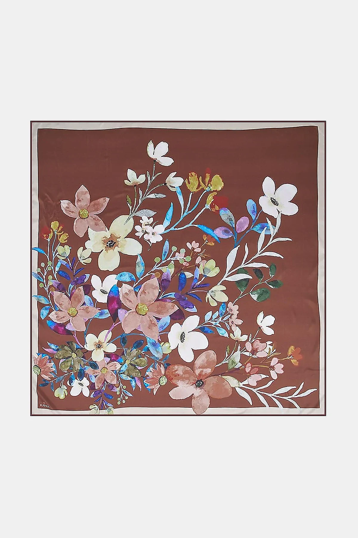 Watercolor Effect Scarf –Brown