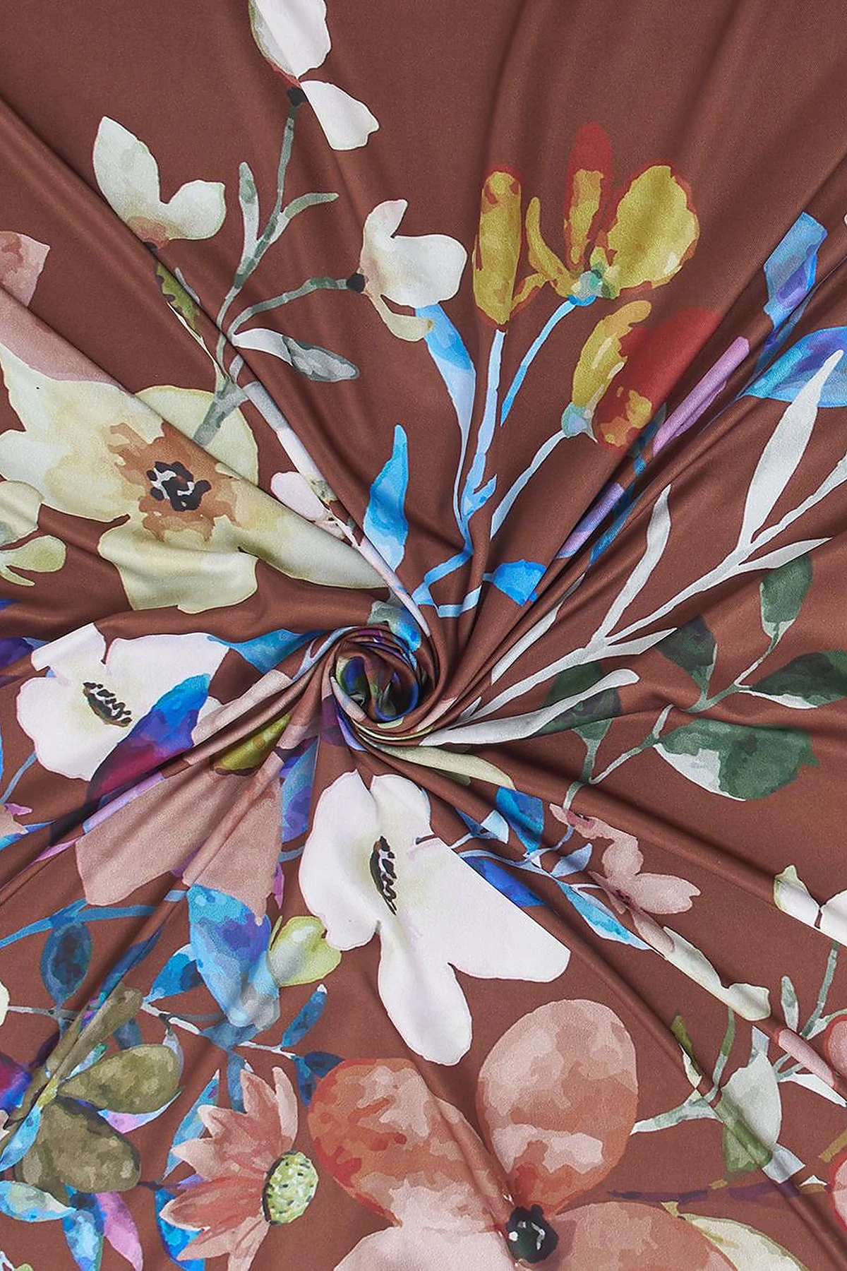 Watercolor Effect Scarf –Brown