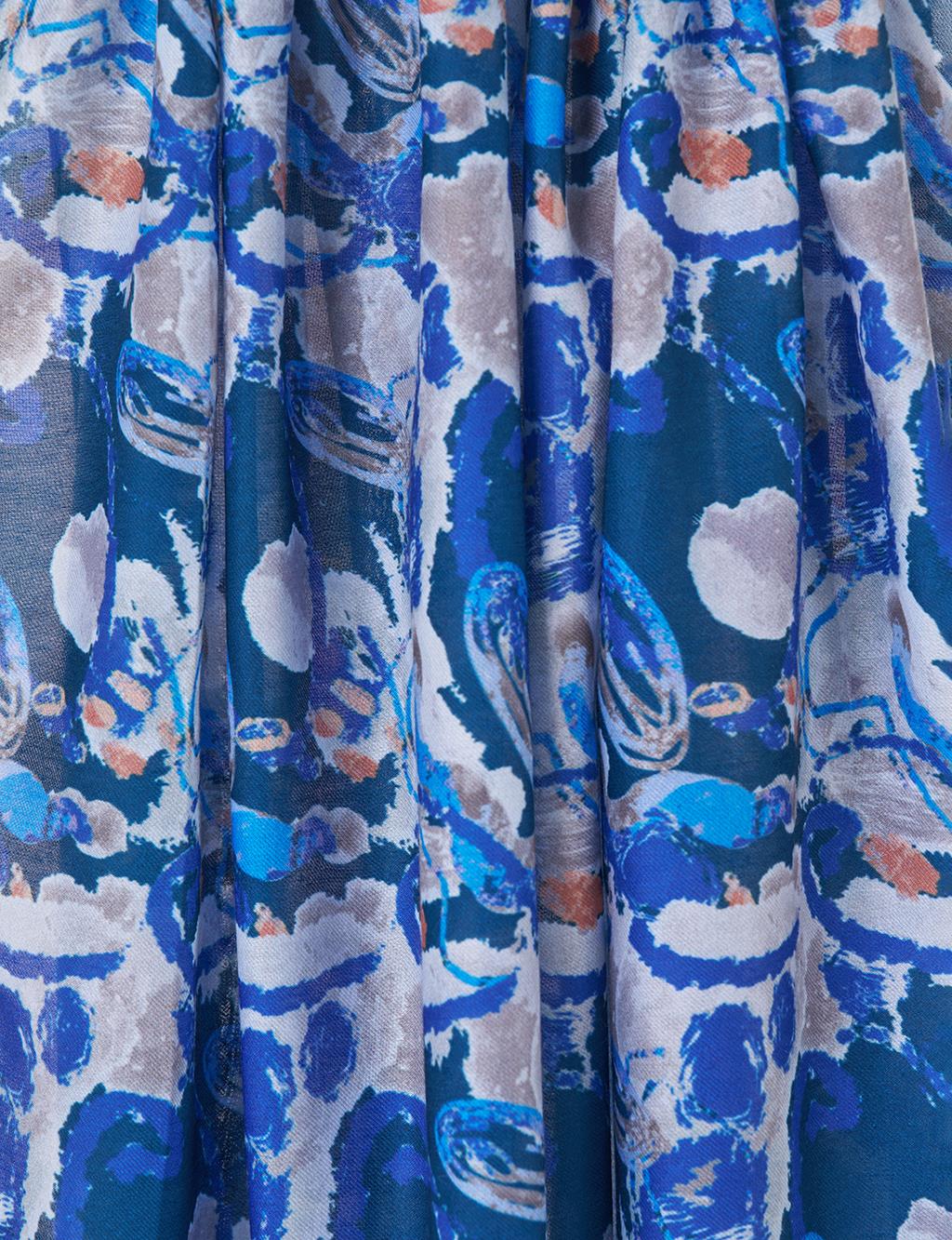 Batik Pattern Shawl in Indigo