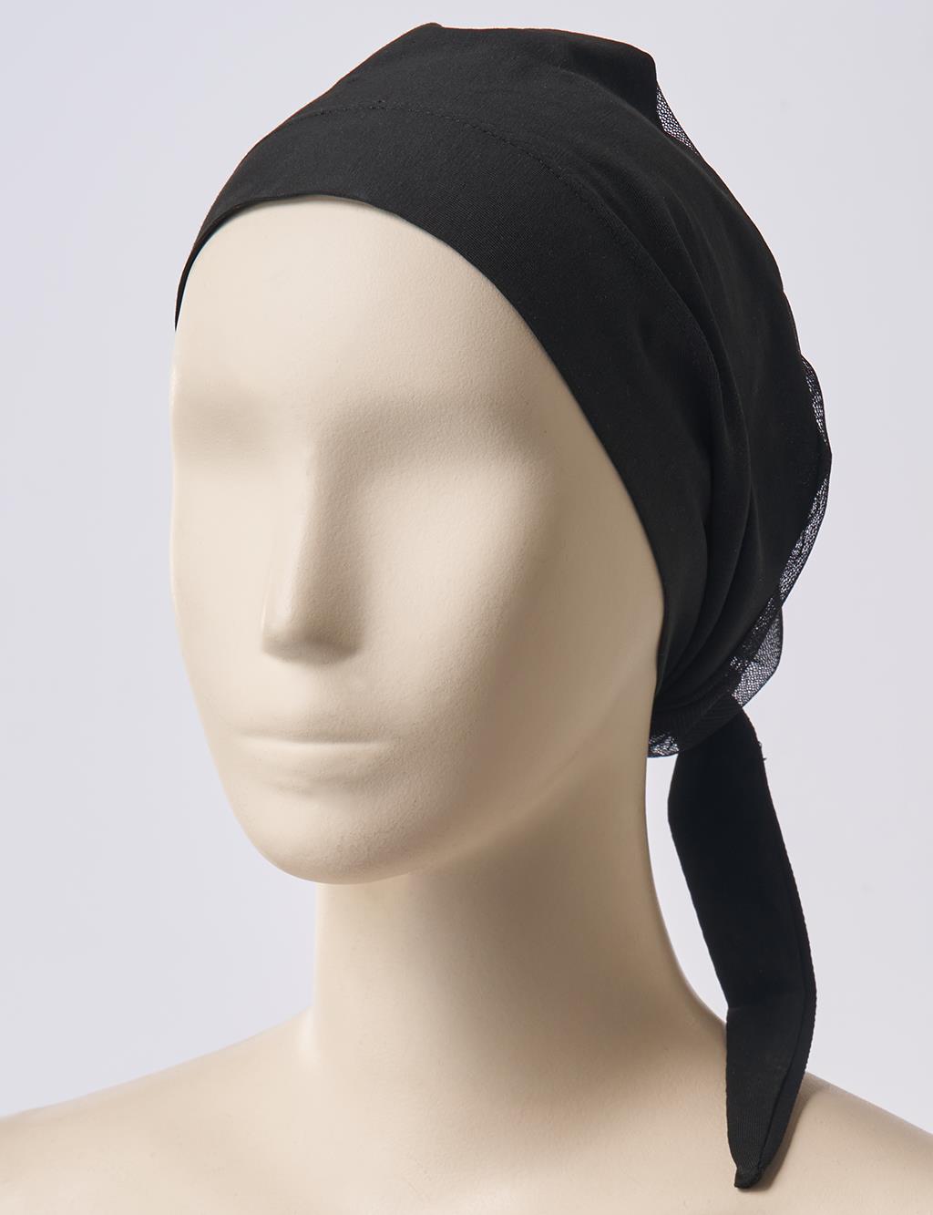 Tulle Detailed Bonnet in Black