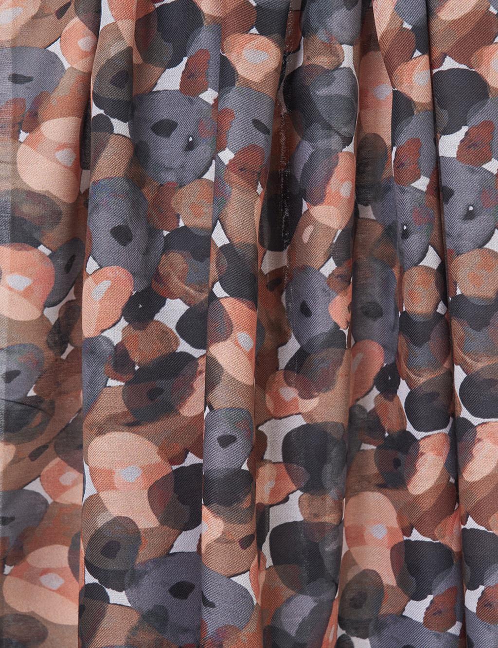 Abstract Pattern Shawl in Coffee