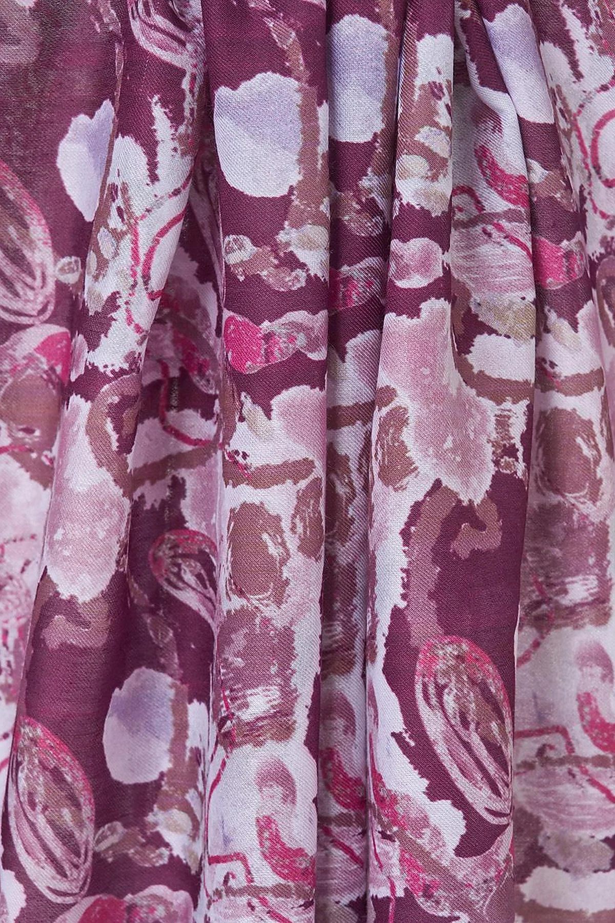 Batik Pattern Shawl in Damson