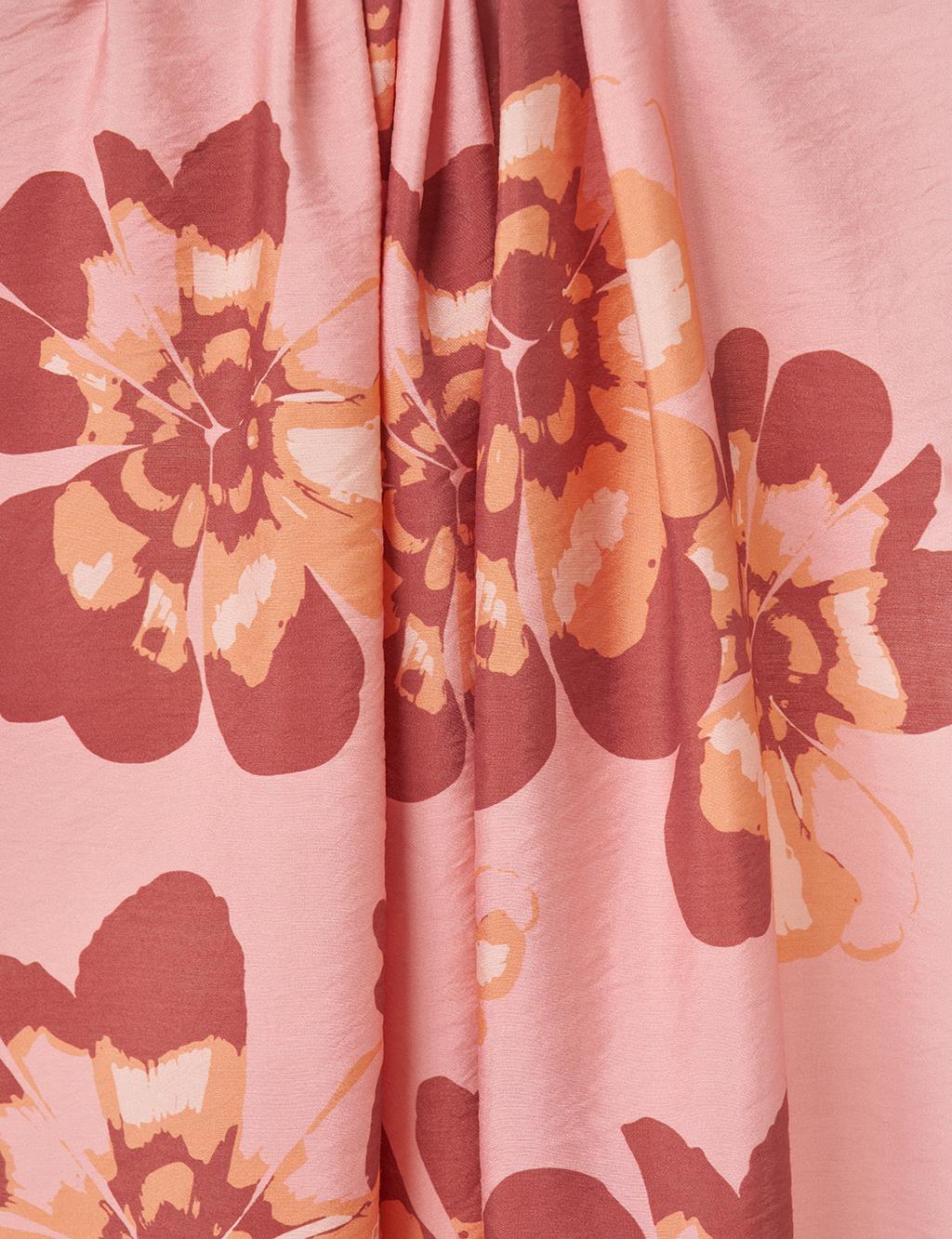 Multi-Floral Viscose Shawl in Pink