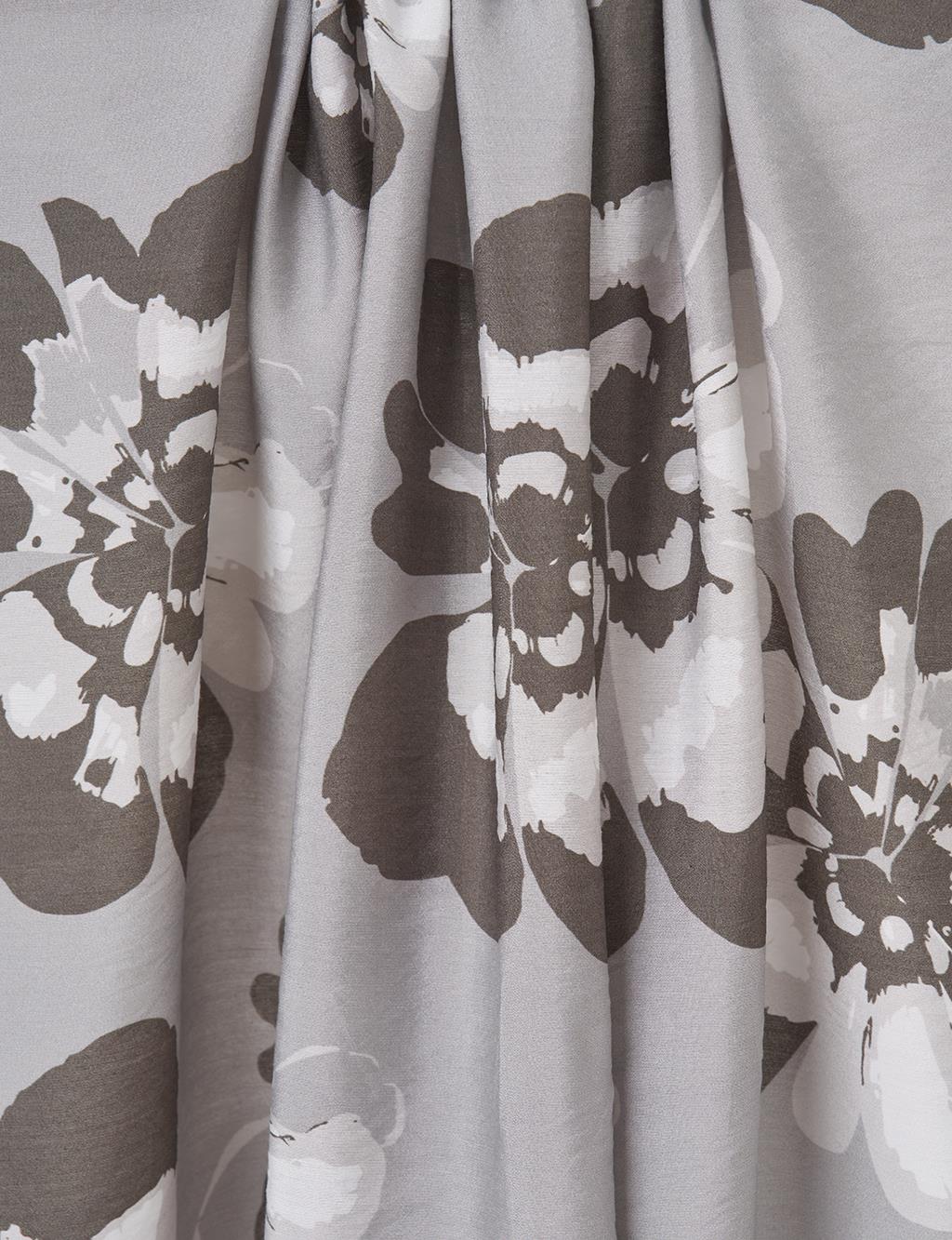 Multi-Floral Viscose Shawl in Gray