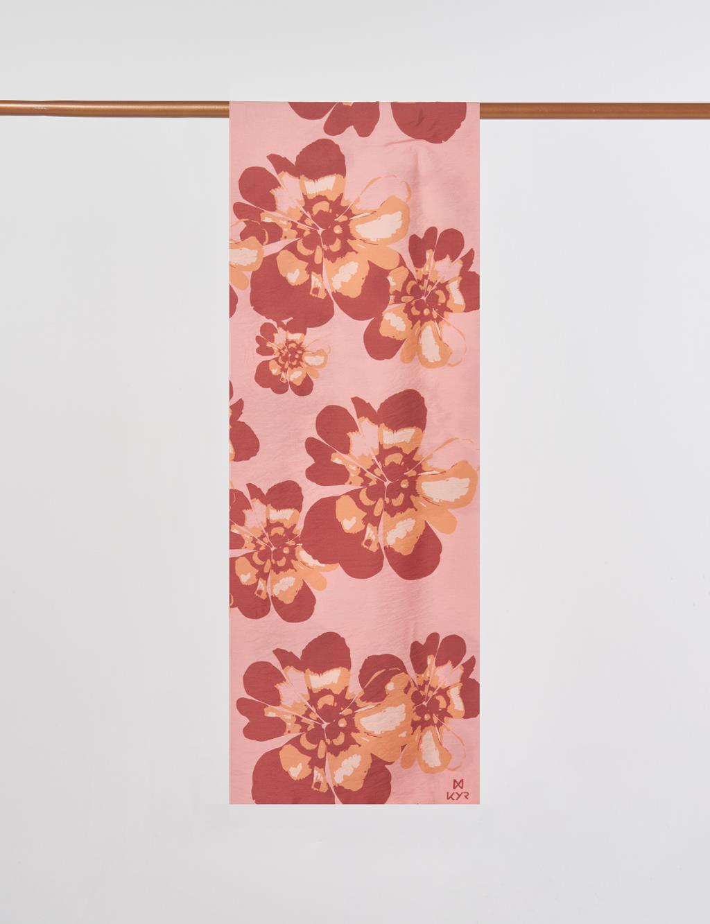 Multi-Floral Viscose Shawl in Pink