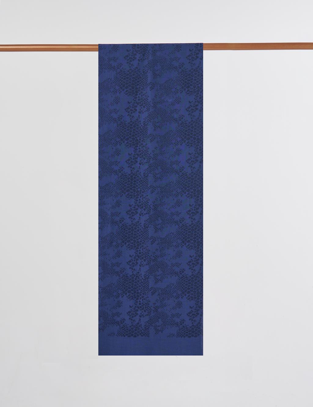 Abstract Flush Shawl in Navy Blue