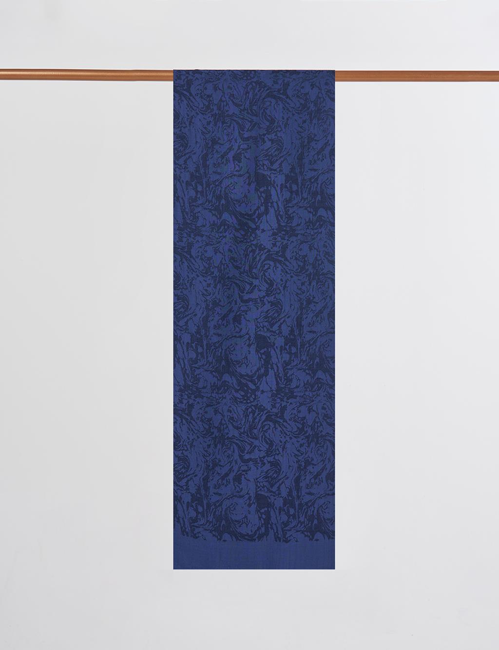 Brushed Flush Shawl in Navy Blue