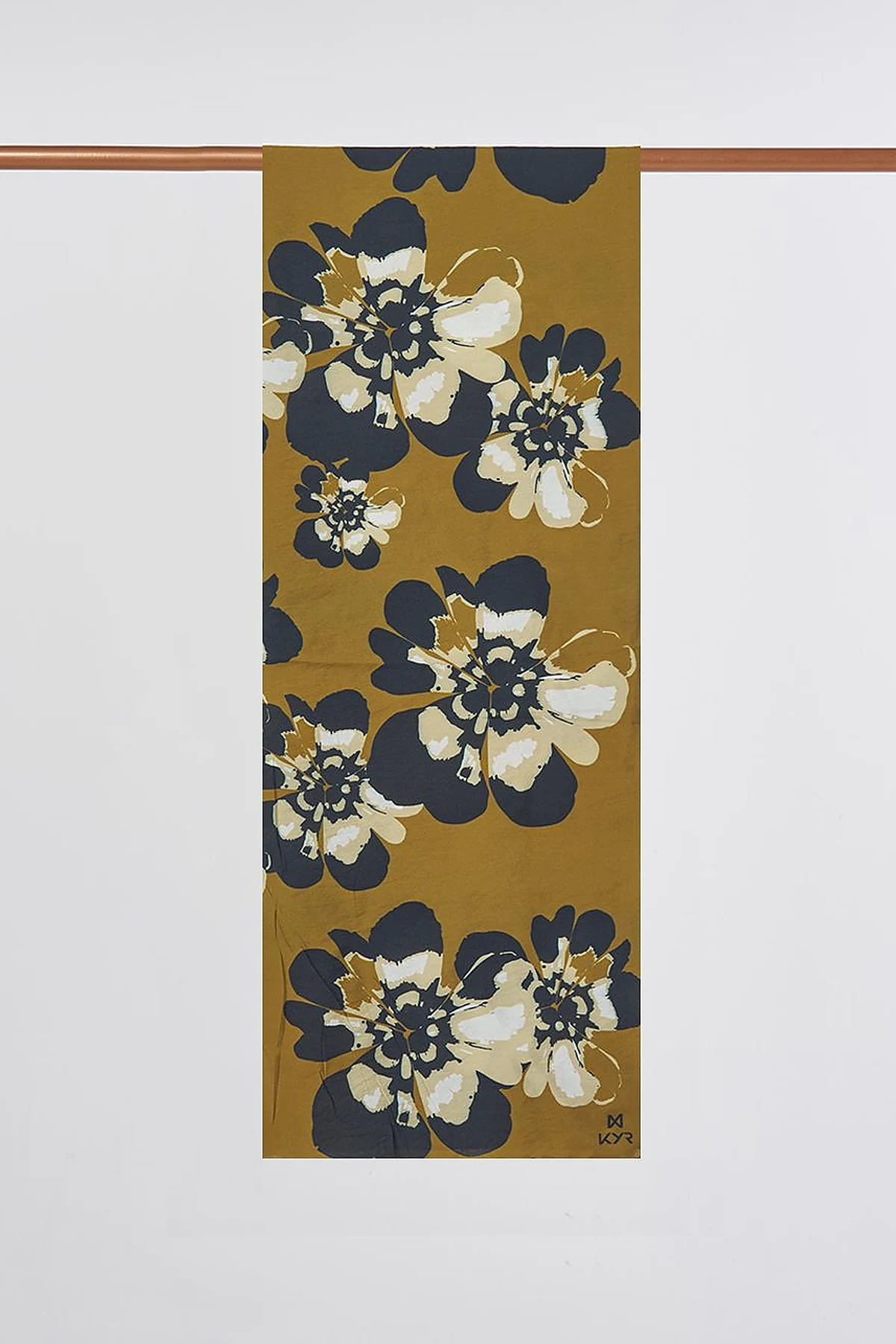 Multi-Floral Viscose Shawl in Khaki
